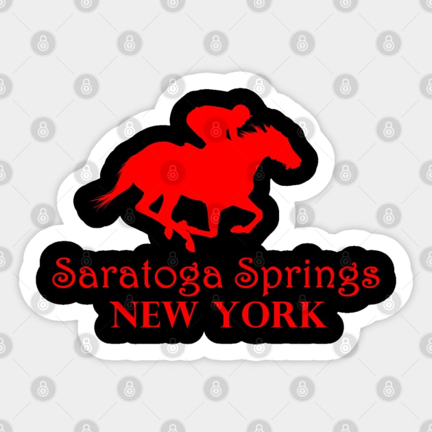 Saratoga Springs New York Horse Racing Sticker by sewandtell